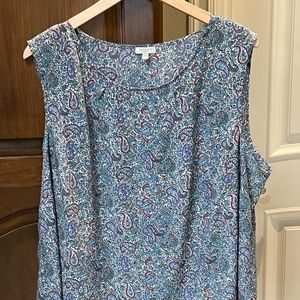 Vibrant Paisley Print Talbots Tank Top in 3X